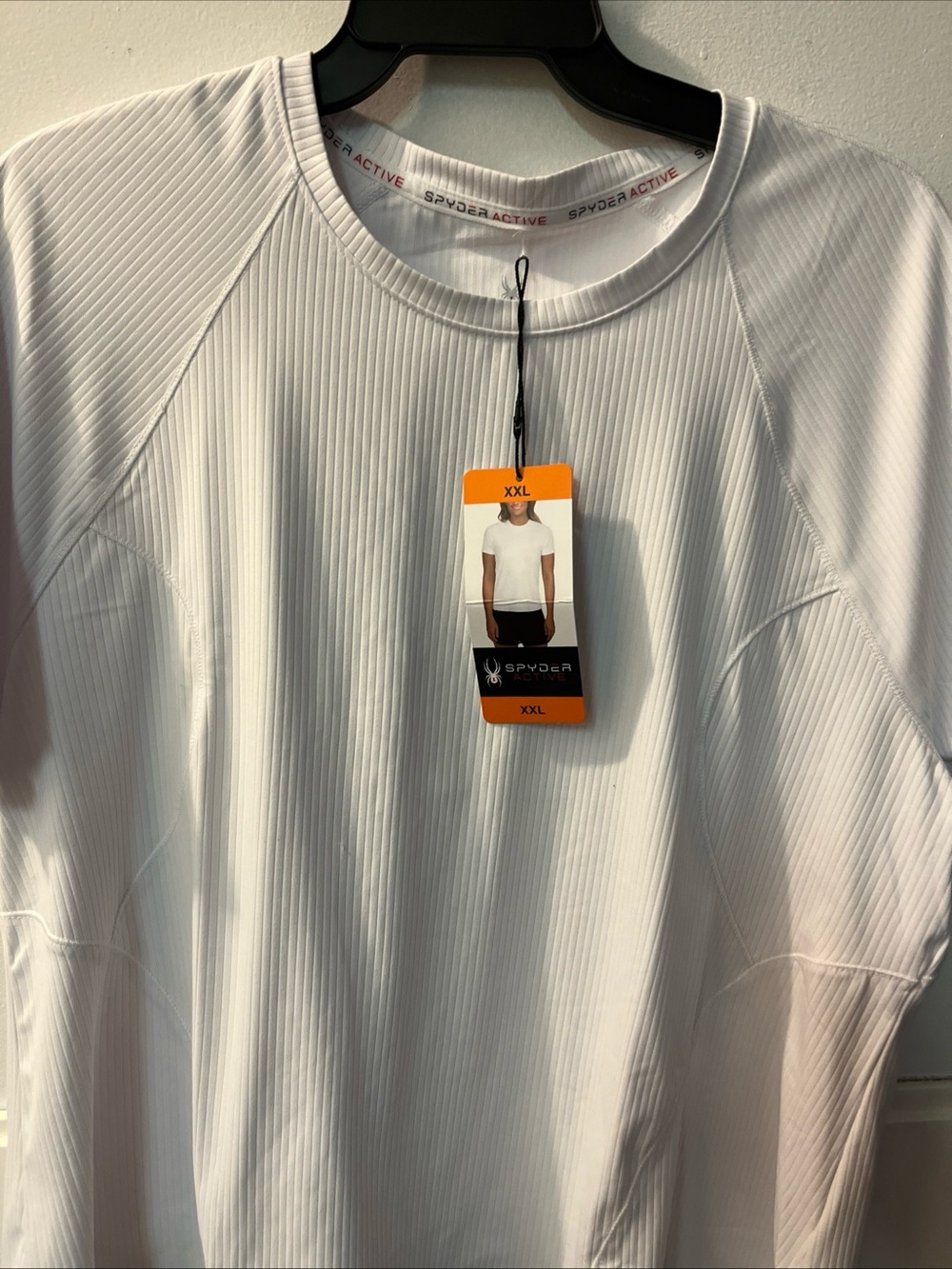Spyder White Ribbed Performance Tee - XXL